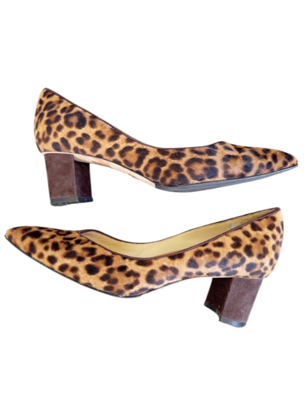 Sarah Flint leopard print calf hair leather sole pointed toe 2” heels size 39